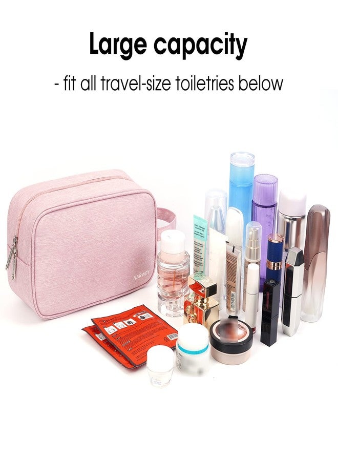 Narwey Travel Toiletry Bag for Women Traveling Dopp Kit Travel Bag for Toiletries Cosmetic Bag Makeup Bag Medicine Bag for Traveling (Pink) - Image 3